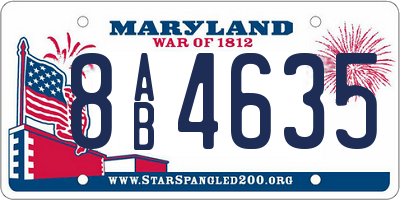 MD license plate 8AB4635