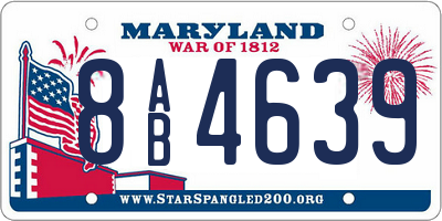 MD license plate 8AB4639