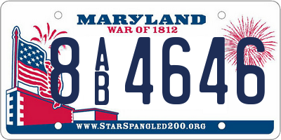 MD license plate 8AB4646