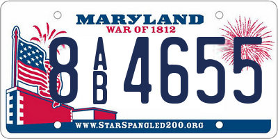 MD license plate 8AB4655