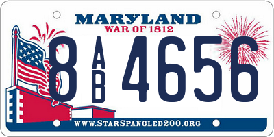 MD license plate 8AB4656