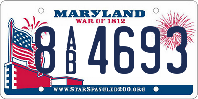 MD license plate 8AB4693