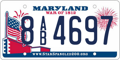 MD license plate 8AB4697