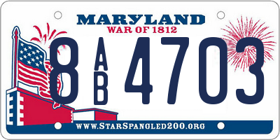MD license plate 8AB4703
