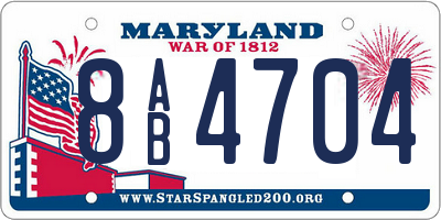 MD license plate 8AB4704