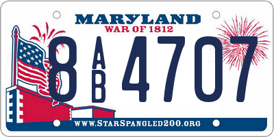 MD license plate 8AB4707
