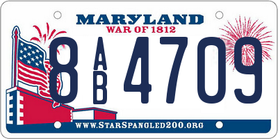 MD license plate 8AB4709