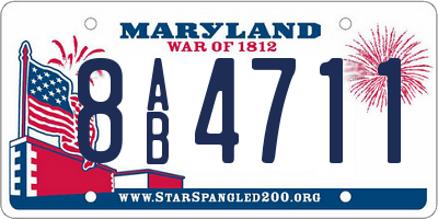 MD license plate 8AB4711