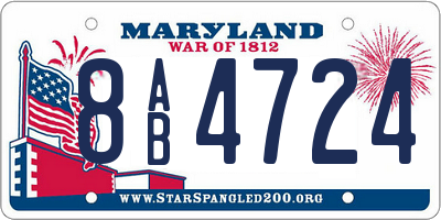 MD license plate 8AB4724
