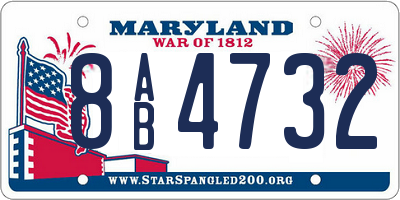 MD license plate 8AB4732