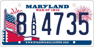 MD license plate 8AB4735