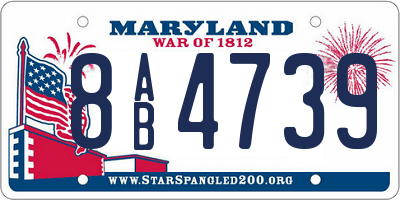 MD license plate 8AB4739