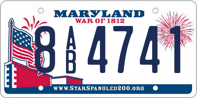 MD license plate 8AB4741