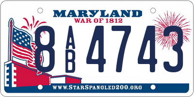 MD license plate 8AB4743