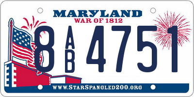 MD license plate 8AB4751