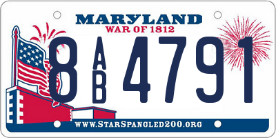 MD license plate 8AB4791