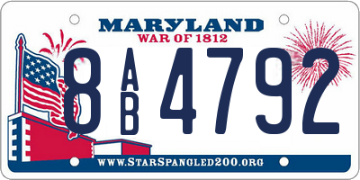 MD license plate 8AB4792