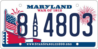 MD license plate 8AB4803