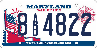 MD license plate 8AB4822