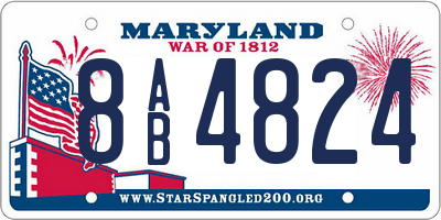 MD license plate 8AB4824