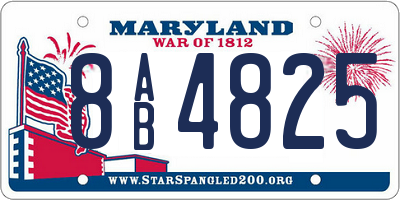MD license plate 8AB4825