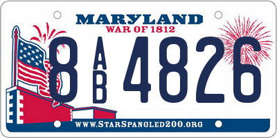 MD license plate 8AB4826