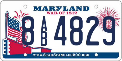 MD license plate 8AB4829