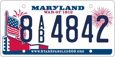 MD license plate 8AB4842