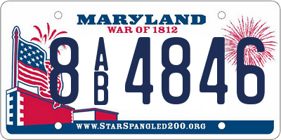 MD license plate 8AB4846