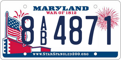 MD license plate 8AB4871