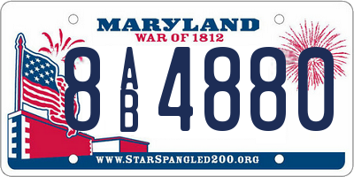 MD license plate 8AB4880
