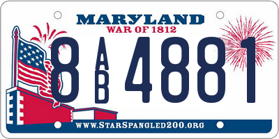 MD license plate 8AB4881