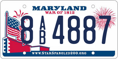 MD license plate 8AB4887