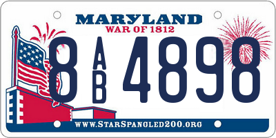 MD license plate 8AB4898