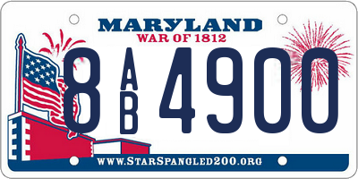 MD license plate 8AB4900