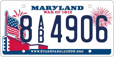 MD license plate 8AB4906