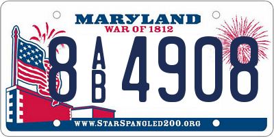 MD license plate 8AB4908