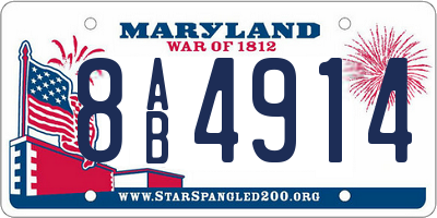 MD license plate 8AB4914