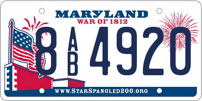 MD license plate 8AB4920
