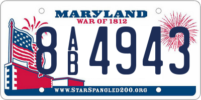 MD license plate 8AB4943