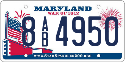 MD license plate 8AB4950