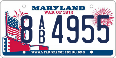 MD license plate 8AB4955