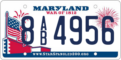 MD license plate 8AB4956