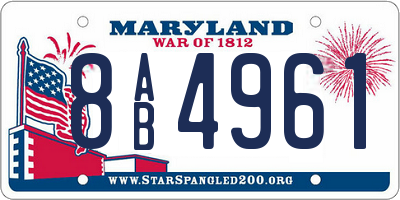 MD license plate 8AB4961