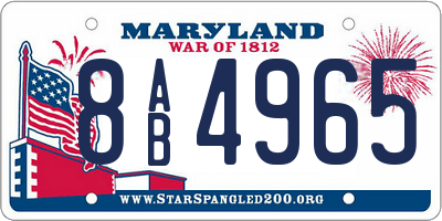 MD license plate 8AB4965