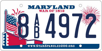 MD license plate 8AB4972