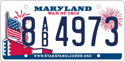 MD license plate 8AB4973