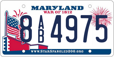 MD license plate 8AB4975