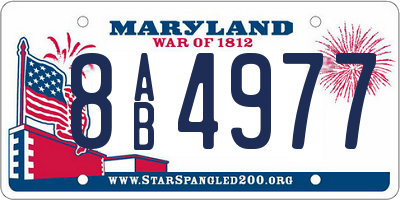 MD license plate 8AB4977