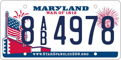 MD license plate 8AB4978